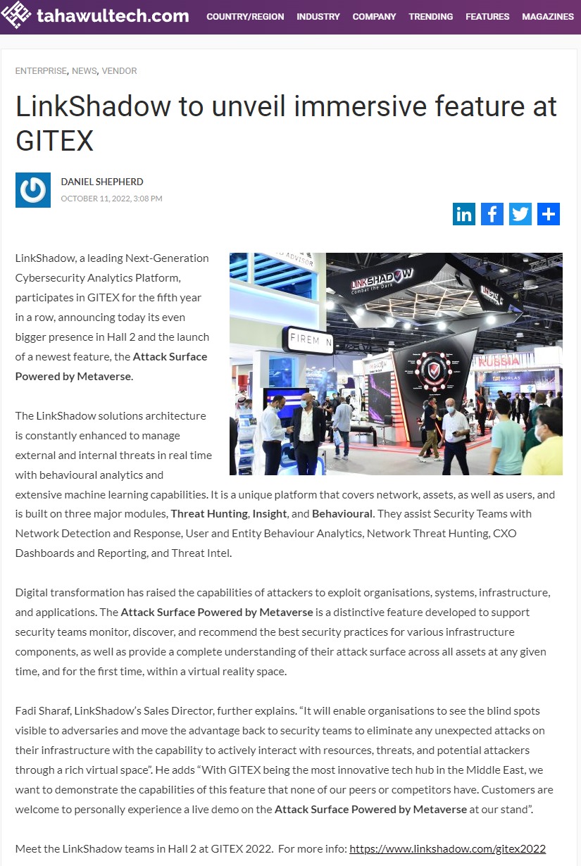 LinkShadow to unveil immersive feature at GITEX